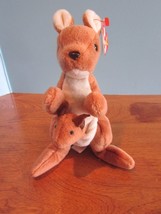 TY Beanie Babies Baby plush KANGAROO &quot;POUCH&quot;  w/Tag - £7.10 GBP