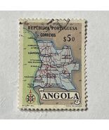 Vintage 1950s Angola Colonial Map Stamp Used Uncertified Ungraded - €2,05 EUR