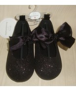 Koala Baby Black Sparkle Glitter W Bow Flat Shoes Baby Size 6 NEW Elegan... - €6,91 EUR