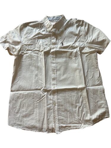 Ben Sherman Mens Shirt Size Large Short Sleeve Button Up Preppy White - $14.01