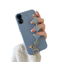 Anymob Huawei Phone Case Powder Blue Heart Shape Strap Soft Silicone Back Cover - £18.86 GBP