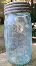Antique Mason&#39;s Maltese Cross Mason Canning Jar With Glass Lid - $709.38 MXN