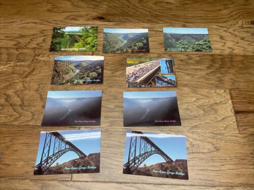 Vintage Lot of 9 Postcard New  River Gorge Bridge West Virginia Souvenir... - $9.89