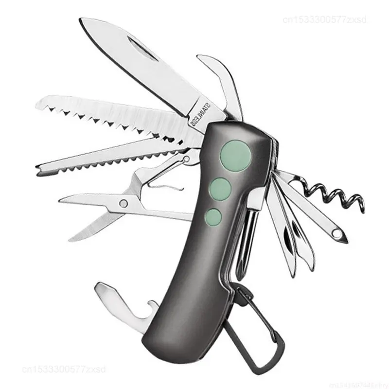 Youpin GHK Camping Survival  15 In 1 Stainless Steel Swiss Mini Folding Keychain - £49.79 GBP