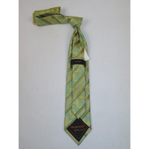 Mens Steven Land 100% Woven Silk Big Knot Tie and Hankie Set BW2426-06 Green image 2