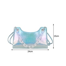 Fashion Women Acrylic Chain Shoulder Crossbody Bags Pure Color PU Leather Messen - £13.47 GBP