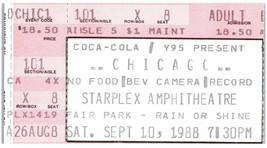 Vintage Chicago Ticket Stub September 10 1988 Dallas Texas - £19.56 GBP