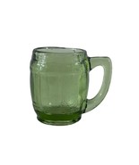 Vintage Green Glass Barrel Shape Toothpick Holder Shot Glass Single Text... - $15.76 CAD