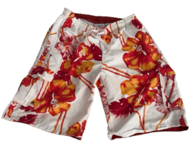 Exist Supreme Board Shorts Swim Trunks XL White Floral Mesh Lining Pocke... - $23.75