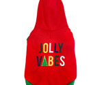 NEW Woof Jolly Vibes Christmas Dog Hoodie Sweatshirt sz S 17&quot; length red... - £10.16 GBP