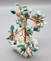 Bonsai Gemstone Tree Quartz Tourmaline Good Luck Chakra Adjustable Copper Wire - £13.38 GBP