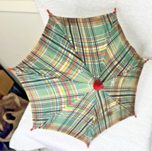 Tartan Plaid Dolls Bea Umbrella Made Just Like a Real Umbrella 10 1/8 In... - $18.32