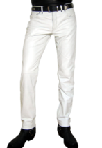 Men&#39;s Leather Pant Genuine Lambskin Leather Stylish White Trousers Clubwear - £103.57 GBP+