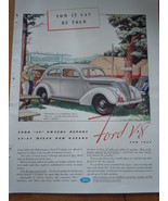 Vintage Ford V-8 Print Magazine Advertisements 1937 - $13.70 CAD