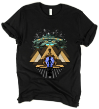 Egyptian Pyramids Alien Abduction UFO Science Fiction Unisex T-Shirt - £22.02 GBP