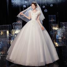 Sexy Tulle Wedding Dress For Pregnant V-neck Lace Up Ball Gown - £110.71 GBP+