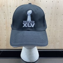 Super Bowl XLV Hat Black Stitched Adjustable Baseball Cap Pre-Owned ST142 - $9.90