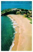 Aerial View Sheraton Maui Hotel wrapped around rugged black rock Hawaii Postcard - £5.31 GBP