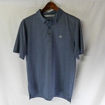 Travis Mathew Medium Blue Square Check S/S Golf Performance Sunday Polo Shirt - £19.97 GBP