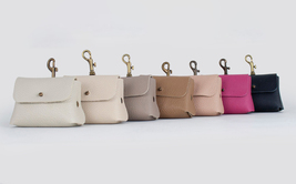 Handmade Leather Mini Bag Keychain.Small Leather Puch.Small Wallet Gift Women - £27.54 GBP