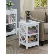 Convenience Concepts Diamond Square End Table in White Wood Finish - $133.99