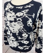 Joan Vass Floral Sweater Pullover Zippers Sweatshirt Size 1 Medium Women... - $48.24