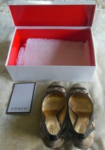 Women&#39;s COACH Kerryann Signature Canvas Wedge Shoes Size 8.5 M W/Box - £41.45 GBP