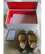 Women&#39;s COACH Kerryann Signature Canvas Wedge Shoes Size 8.5 M W/Box - £41.49 GBP