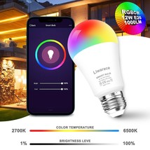 A19 Wifi Smart Led Light Bulb 12W (Eq. 80W) E26 Rgb Color Lamp For Alexa Google - £16.11 GBP