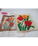 Completed Wonderart Quickpoint Tulips 5154 Red Orange Needlepoint Unfram... - $13.66 CAD