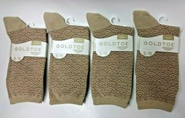 Goldtoe Women&#39;s 4 Pair (Pale Khaki) Fashion Socks Shoe Size 6-9 Brand New w/ Tag - £15.81 GBP