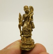 Phra Sivali Thai mini brass amulet statue figurine Sivalee close disciple of Lor - £24.39 GBP