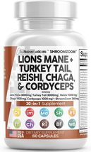 20in1 Chaga Mushroom Supplement , Lions Mane, Turkey Tail, Reishi and more 60  - £62.14 GBP
