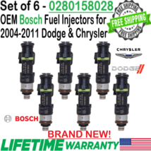 BRAND NEW Genuine Bosch x6 Fuel Injectors for 2004-2010 Chrysler Sebring 2.7L V6 - £203.47 GBP