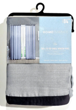 Home Essence Tiler Tab &amp; Tie Top Single Window Panel 40x84in Grey - £20.45 GBP