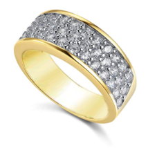 4.05Ct Simulé Diamant Mariage Anniversaire Anneau Bague 14K Argent Plaqué Or - £160.30 GBP