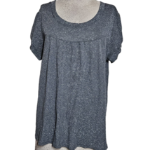 Metallic Knit Striped Short Sleeve Blouse Size XL - £19.75 GBP