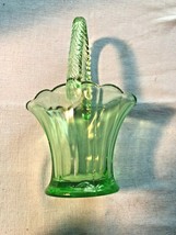 Green Westmoreland 7&quot; Glass Basket MINT - $27.99