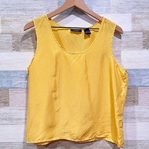 The Limited Vintage 100% Silk Satin Tank Top Yellow Sleeveless Womens Large - £22.17 GBP