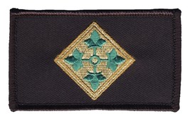 Army 4TH Infantry 2 X 3 Embroidered Black Patch With Hook Loop - £22.66 GBP