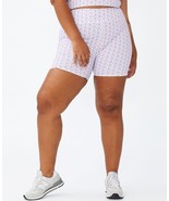MSRP $30 Trendy Plus Size Active Printed Summer Bike Shorts Purple Size - $13.93 CAD