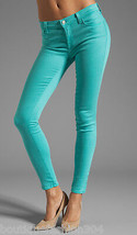 New $178 Designer J Brand Jeans Womens 30 Aqua Blue Teal Super Skinny Co... - $176.22