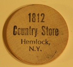 Vintage 1918 Country Store Wooden Nickel Hemlock New York - £3.10 GBP
