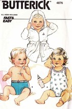 Infant&#39;s Swimsuit, Robe &amp; Belt Vintage 1970s/80s Butterick Pattern 4876  UNCUT - £9.57 GBP