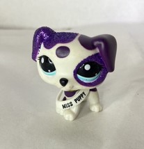 Littlest Pet Shop LPS 2136 Purple Sparkle Glitter White Dalmatian Figure Toy - £11.87 GBP