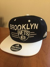Brooklyn Nets Adidas Black And White Snap Back Hat New &amp; Officially Licensed - £15.39 GBP