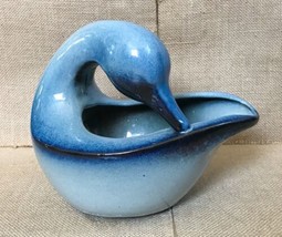 Vintage Tones Of Blue Peter Pots Art Pottery Duck Candy Dish Bowl Planter - $41.58