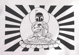 Mens Star Wars Bobba Fett Buddha- American Apparel silver T shirt- avail... - £17.73 GBP