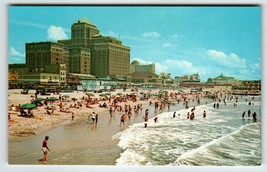 Atlantic City Postcard Resorts Casino Hotel Ocean Waves Beach Boardwalk Unposted - £5.15 GBP