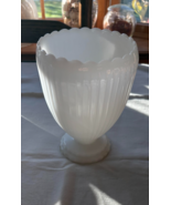 Vintage Napco Milk Glass Vase - Pedestal Planter - $47.47